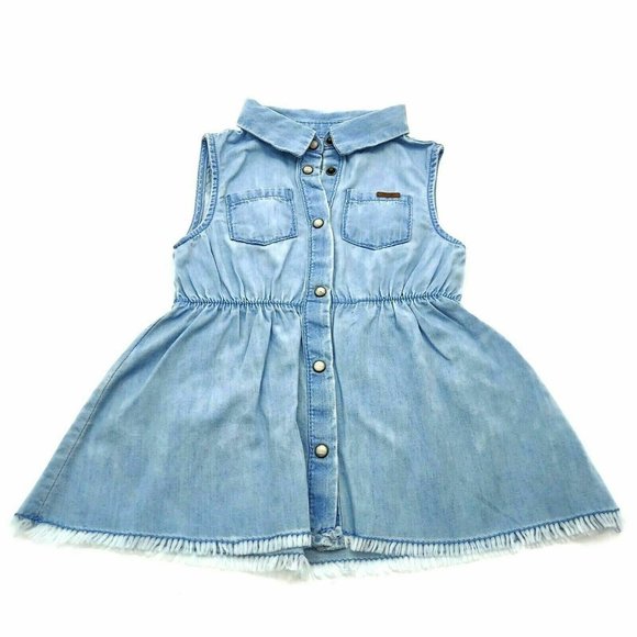 Zara Baby Girl Jeans Dress Sleeveless Jean 3-6 Months One Piece Summer Outfit - Picture 2 of 6